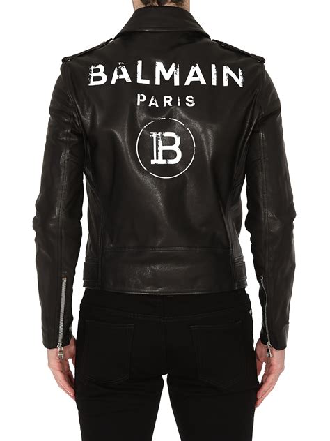 balmain leather jacket mens replica|balmain size 42.